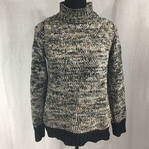 Small Philosophy black white tight knit chunky sweater long sleeved high neck